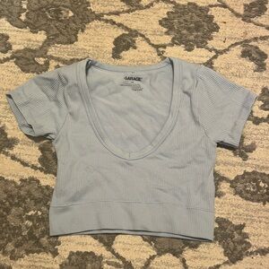 Low cut, cropped tee
